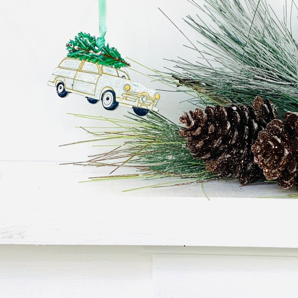 Recycled Wood Ornament, Station Wagon Ornament Pam Peana 