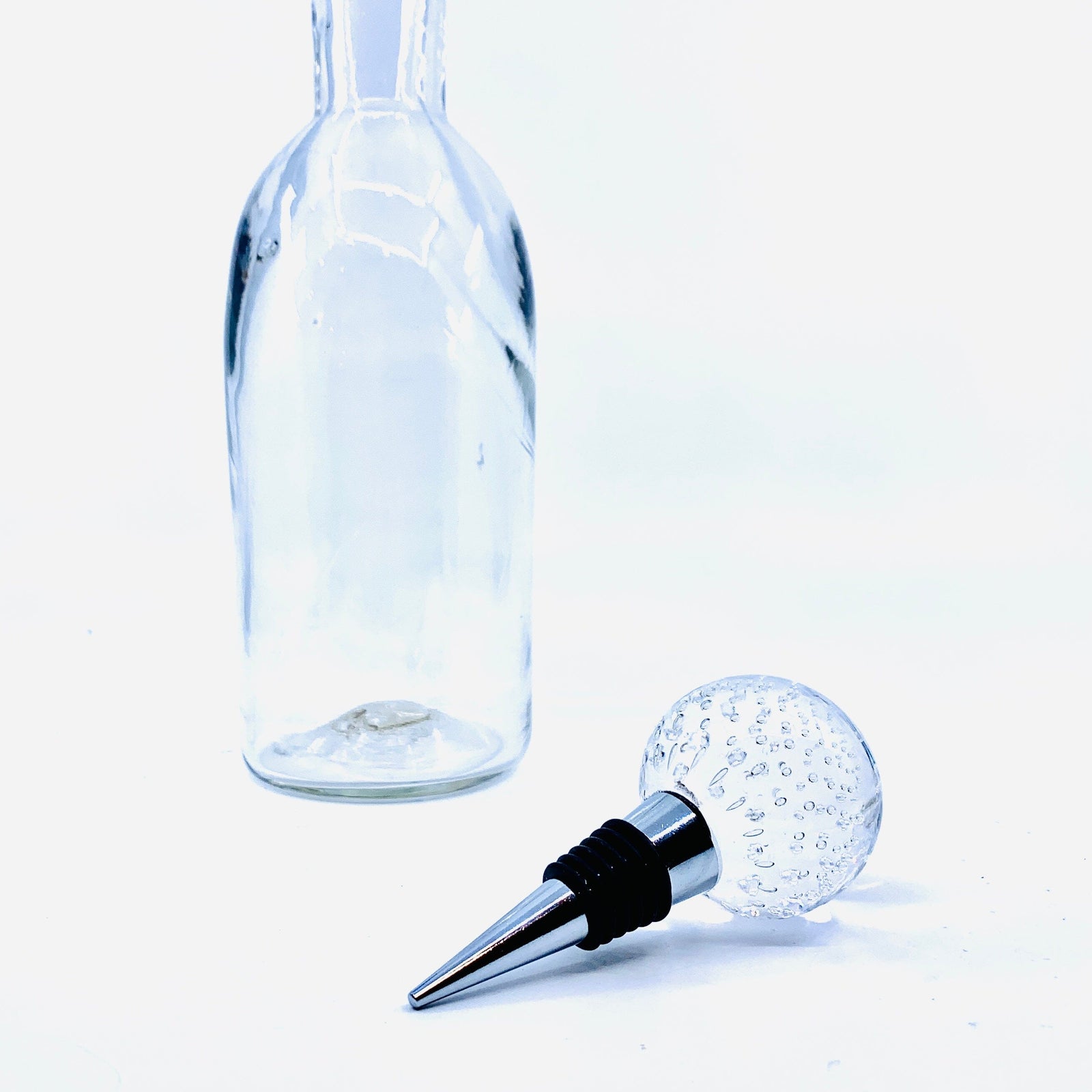 Glass Wine Stopper, Bubble Accessory Melt Glass 