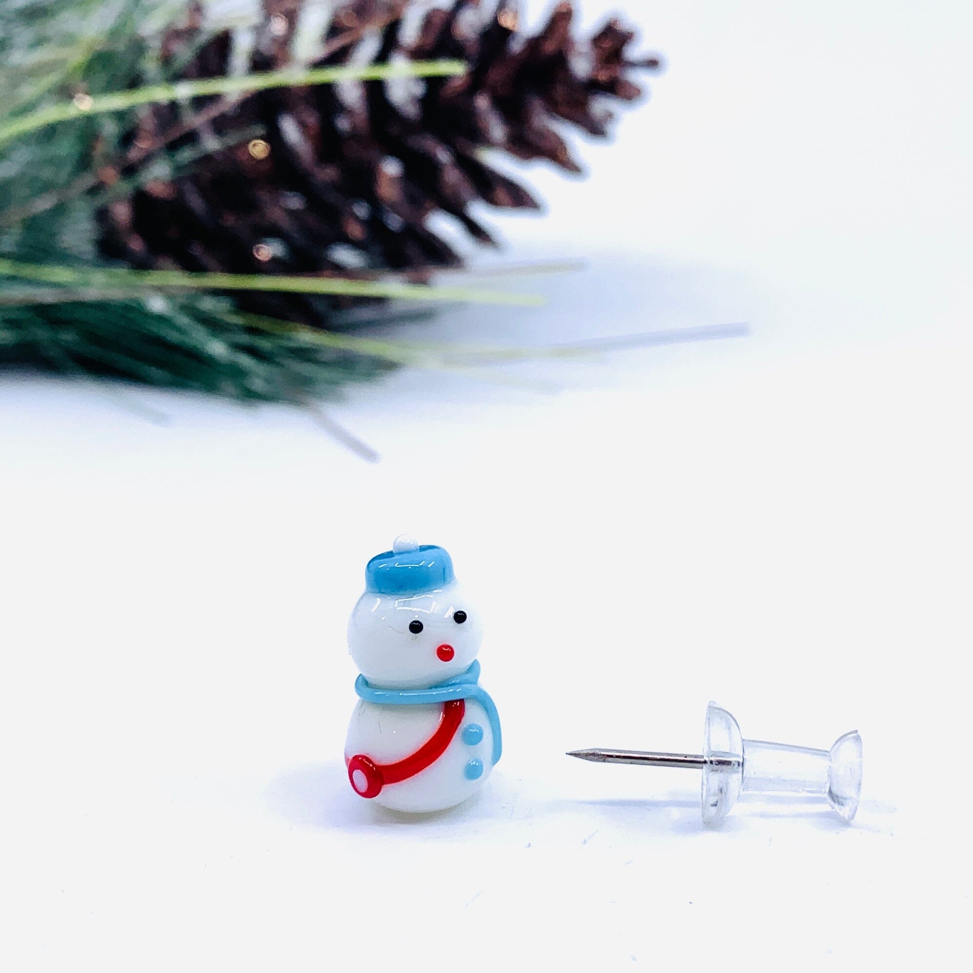 Tiny Christmas Figurine 18 Mailman Snowman Miniature - 
