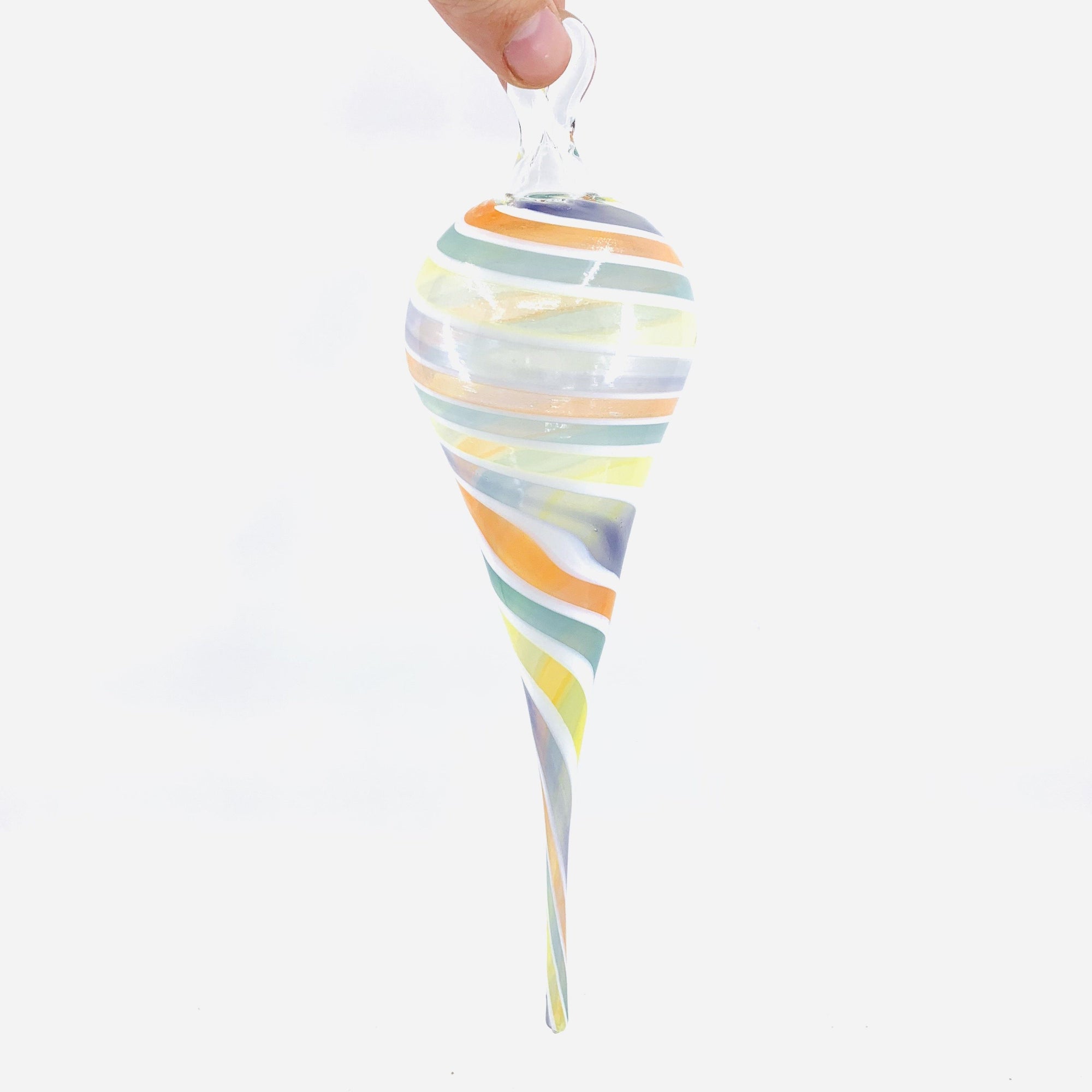 Icicle Drop Ornament, Pastel and White Probstein Studios 