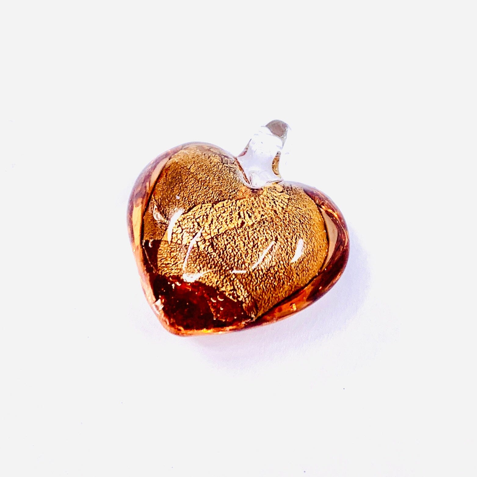 Glass Foil Hearts, Gold Miniature - 