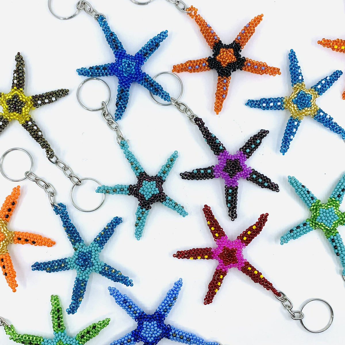 Glass Beaded Key Chain, Starfish Accessory Lumily 