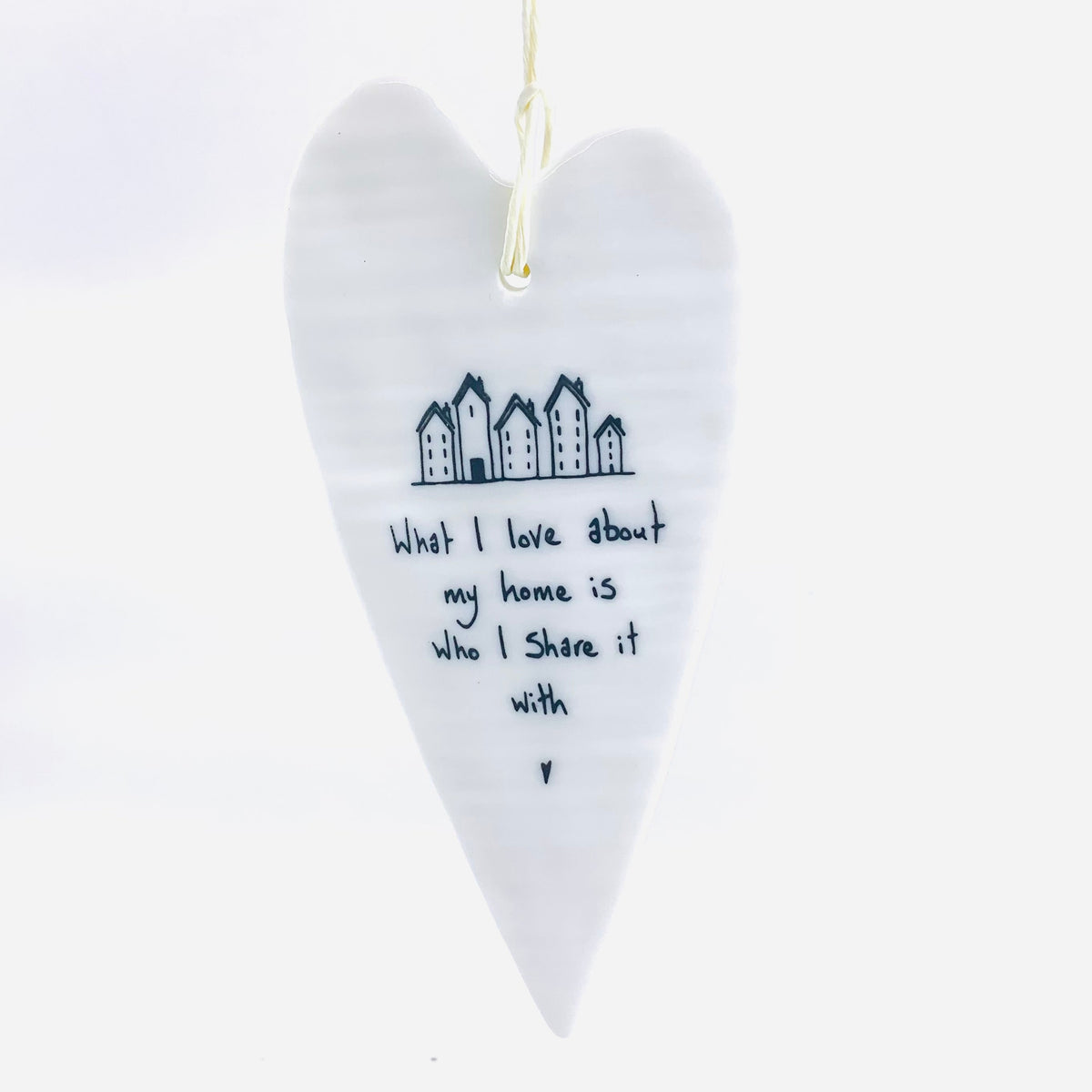 Heart Tag Ornaments Ornament East of India What I love about home is who I share it with 