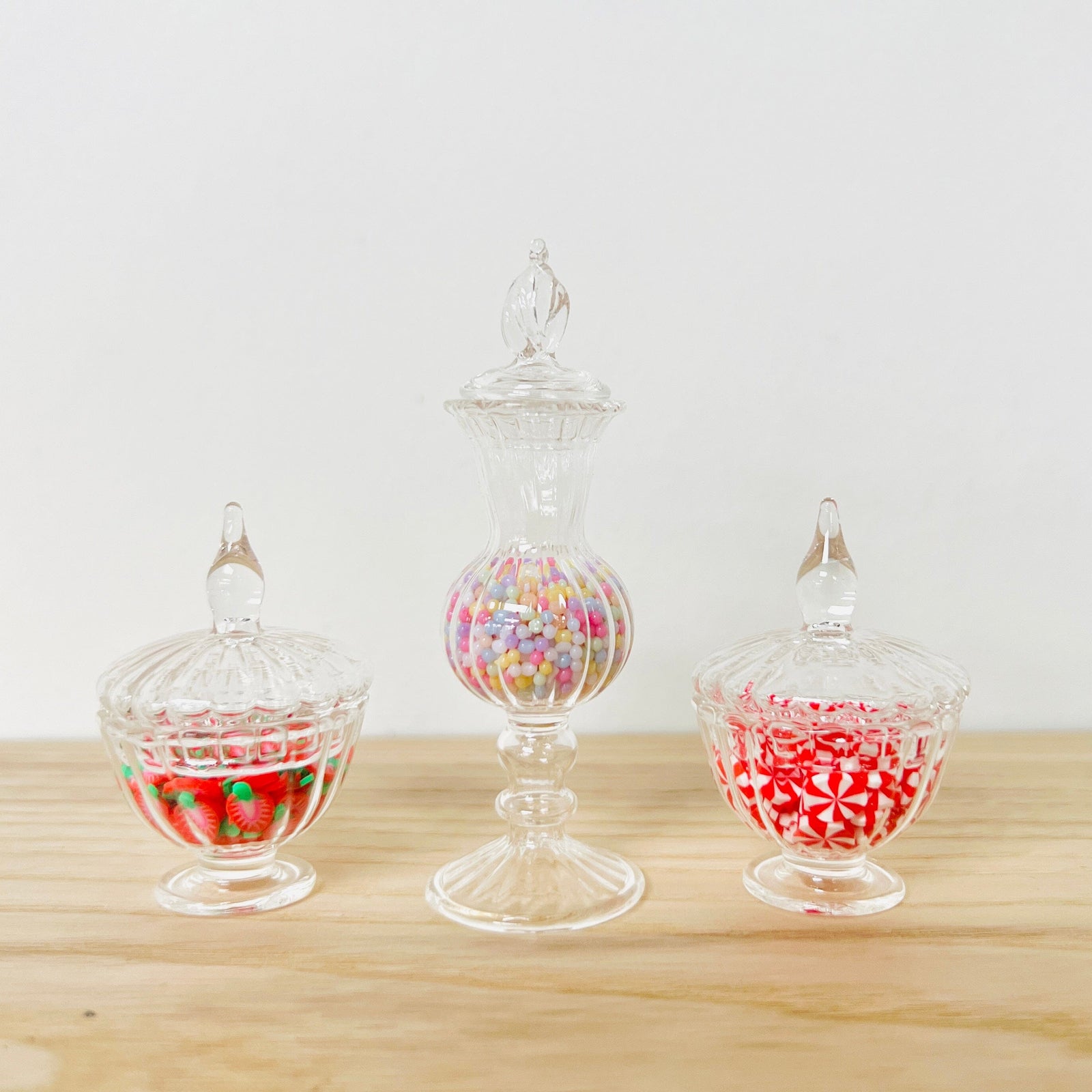 Nana's Tiniest Glass Candy Dish, Strawberry Candies Miniature - 