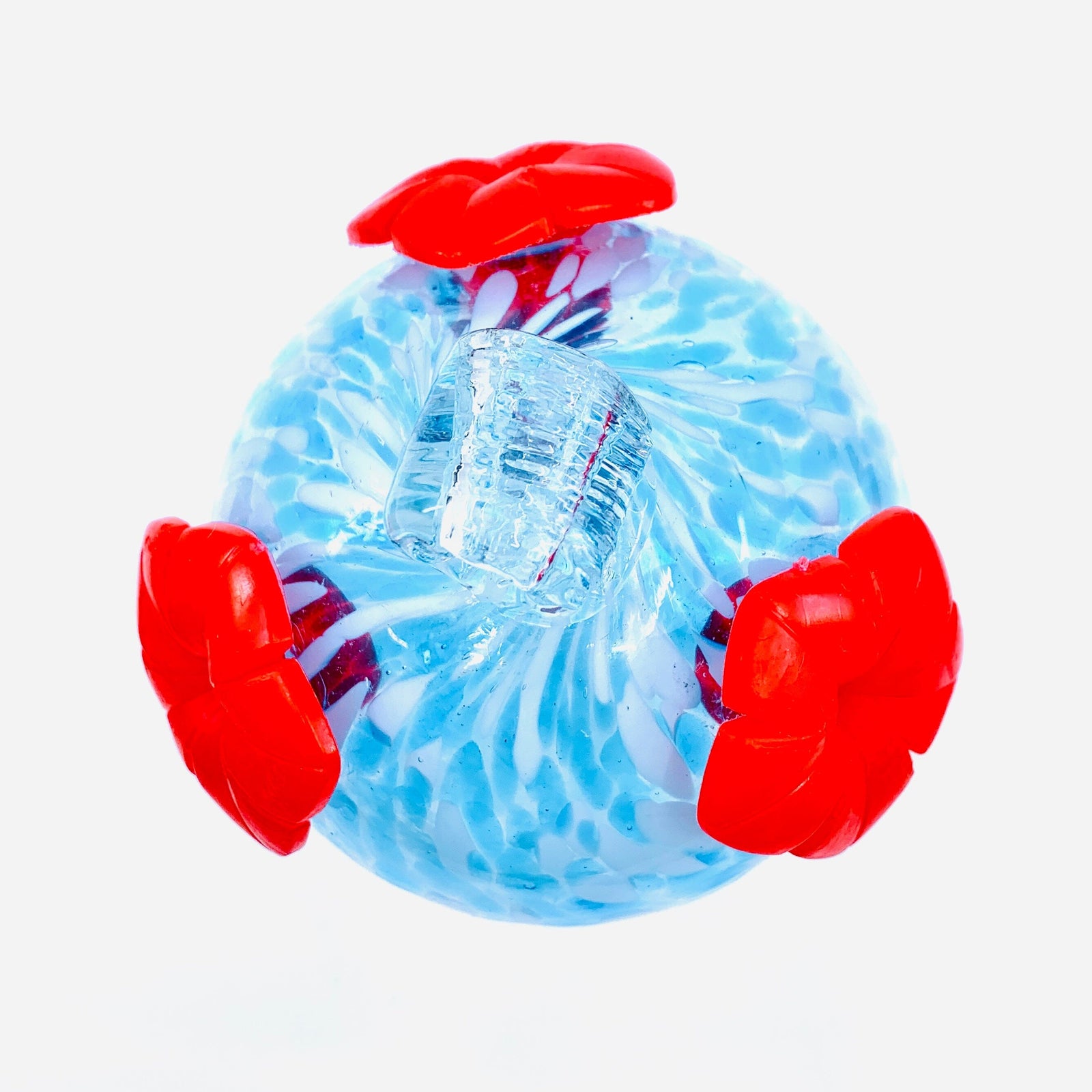 Glass Hummingbird Feeder, Blue & White (A) Decor Gift Essentials 