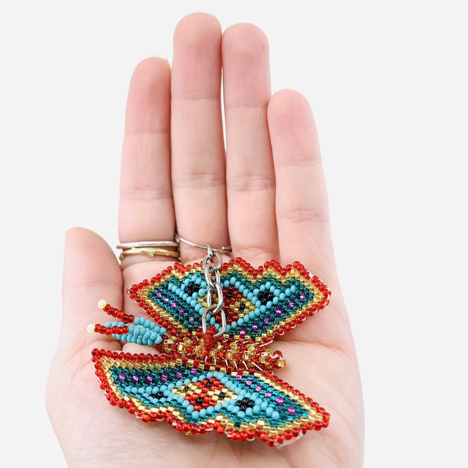 Glass Beaded Key Chain, Butterfly Accessory Lumily 