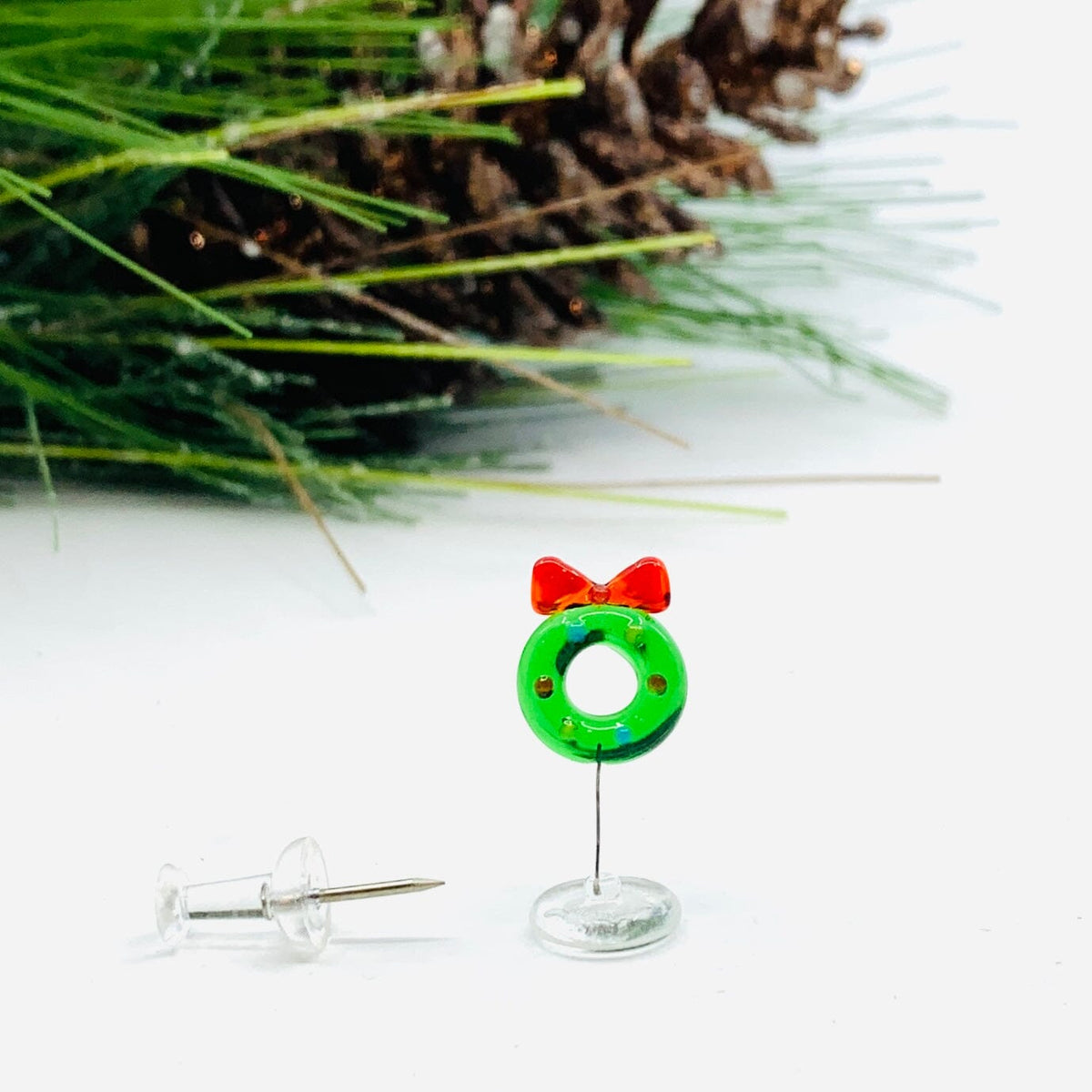 Tiny Christmas Figurine 24 Wreath Miniature - 