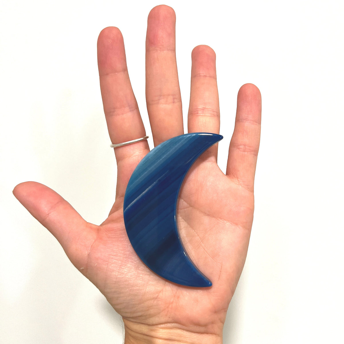Agate Pocket Moon Miniature Nature&#39;s Artifacts Dark Blue 