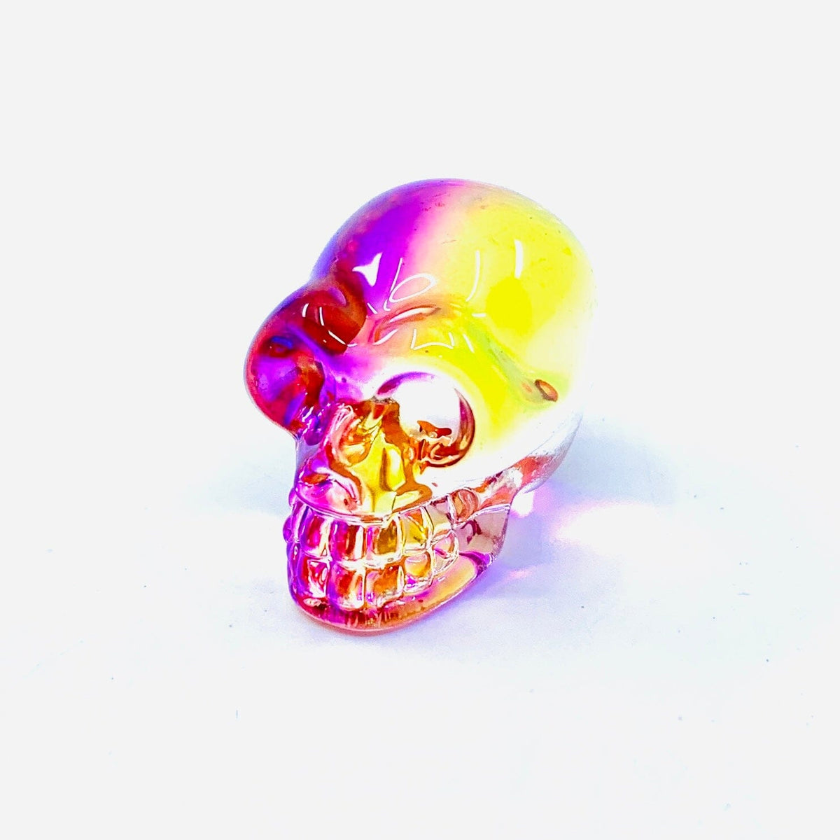 Colorful Glass Skulls Miniature - Sunset 