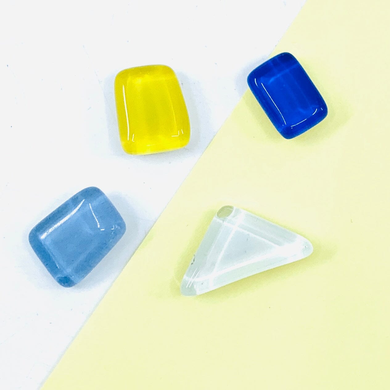 Recycled Glass Magnets Miniature - Yellow 
