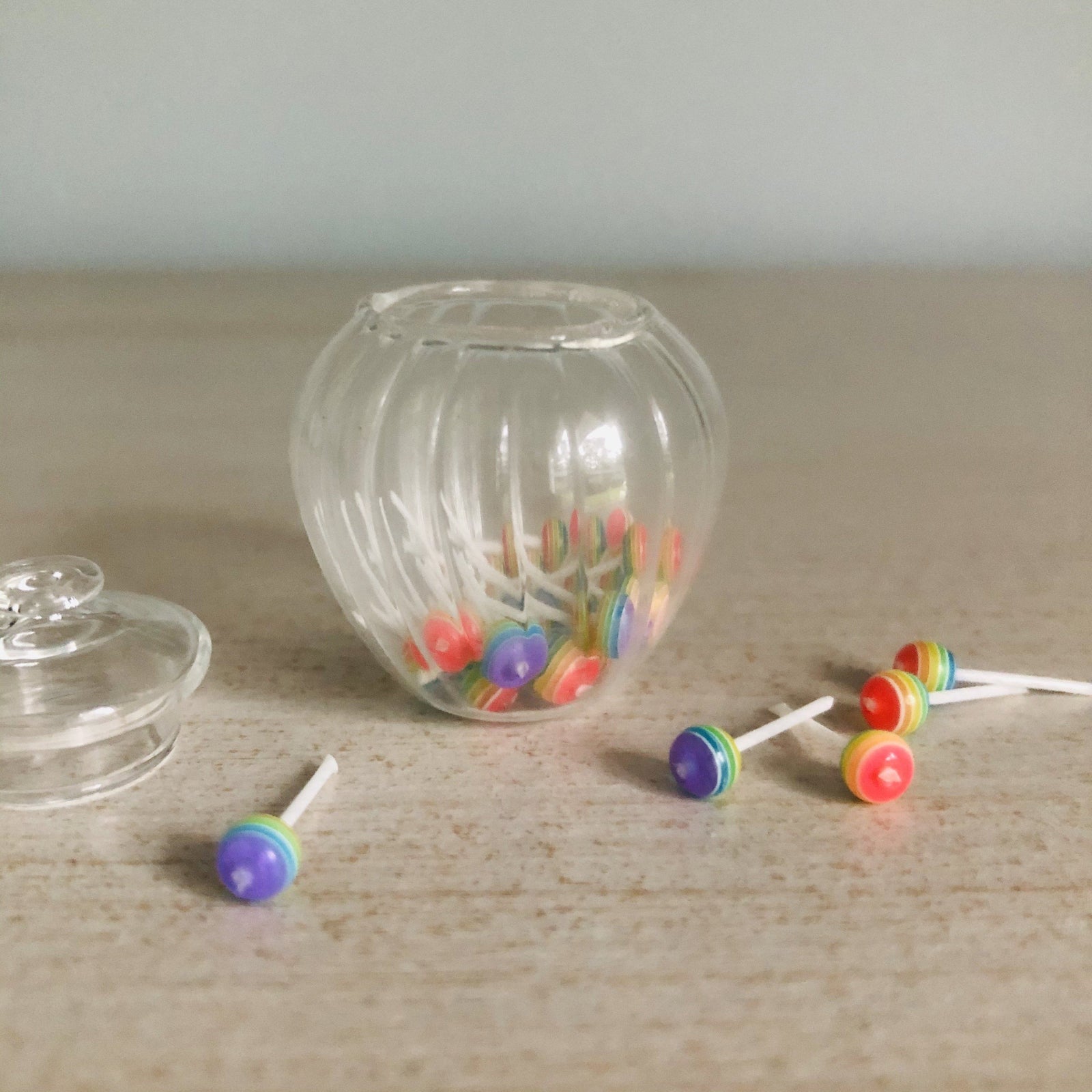 Tiny Glass Biscotti Jar Miniature Luke Adams Glass Blowing Studio 