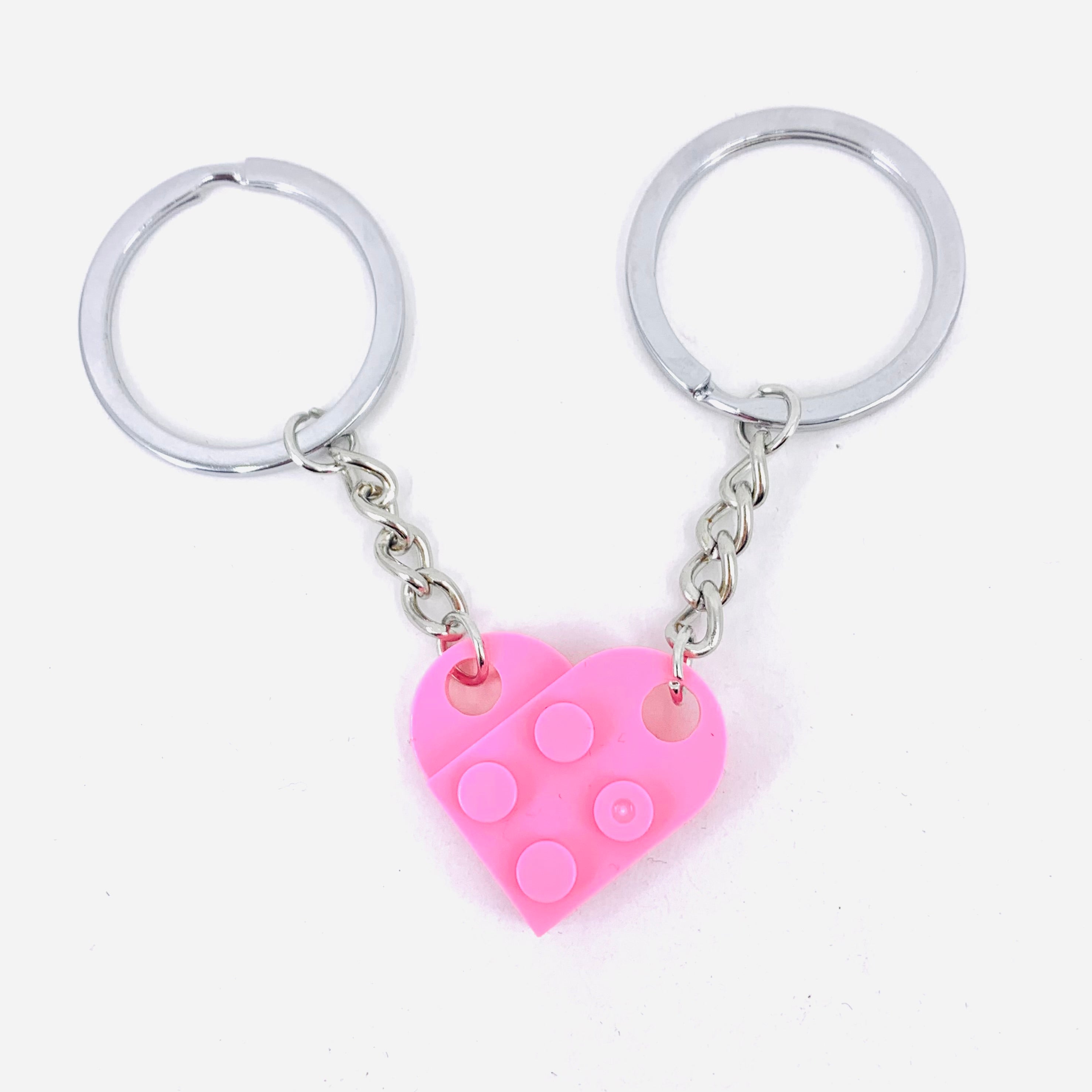 Brick Heart Matching Keychains - Luke Adams Glass Blowing Studio