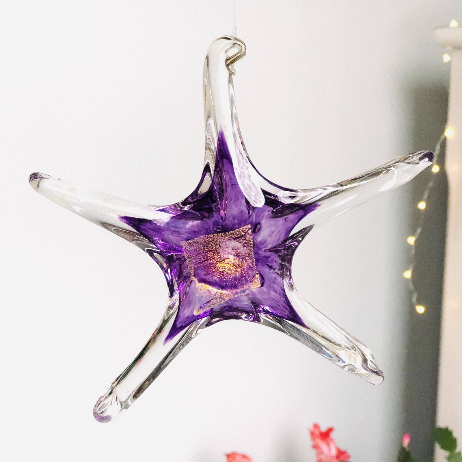 February Birthstone Hanging Star Luke Adams Glass Blowing Studio 