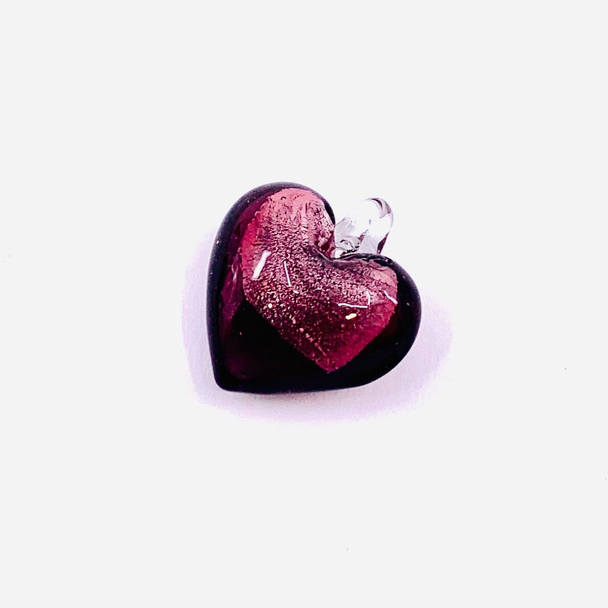 Glass Foil Hearts, Dark Violet Miniature - 
