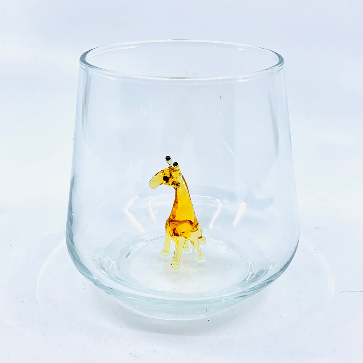 Tiny Animal Wine Glass, Giraffe Decor MiniZoo 