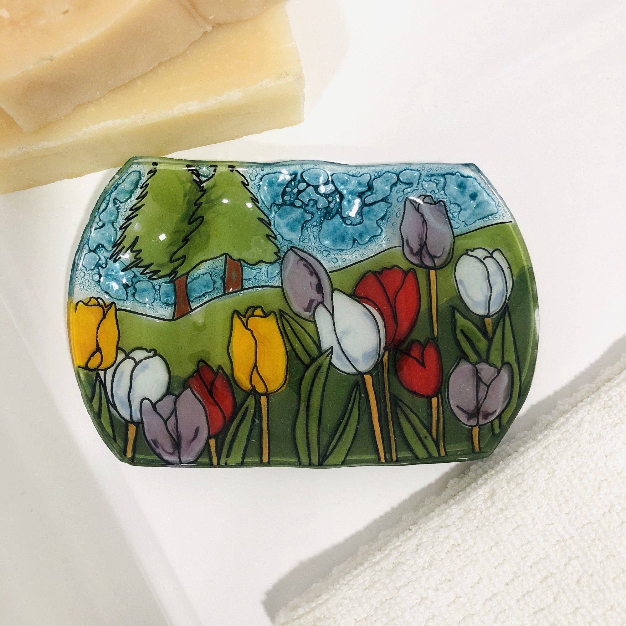 Fair Trade Soap Dish - SD-6 Luke Adams Glass Blowing Studio 
