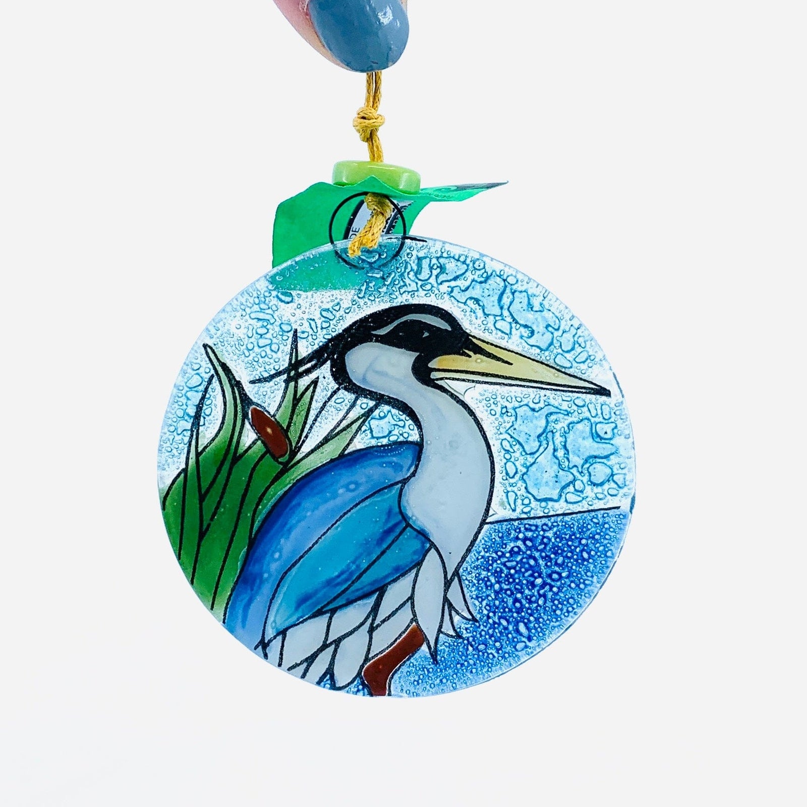 Fair Trade Ornament 171 Blue Heron Ornament Pam Peana 
