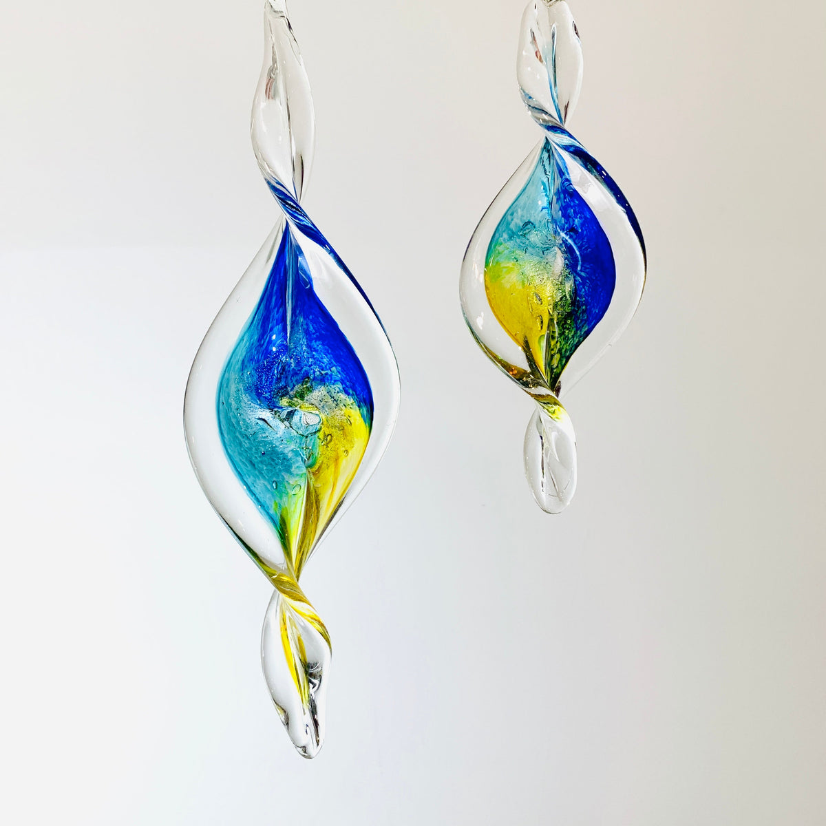 Spiral Ornament, Ocean Tide Suncatcher Luke Adams Glass Blowing Studio 