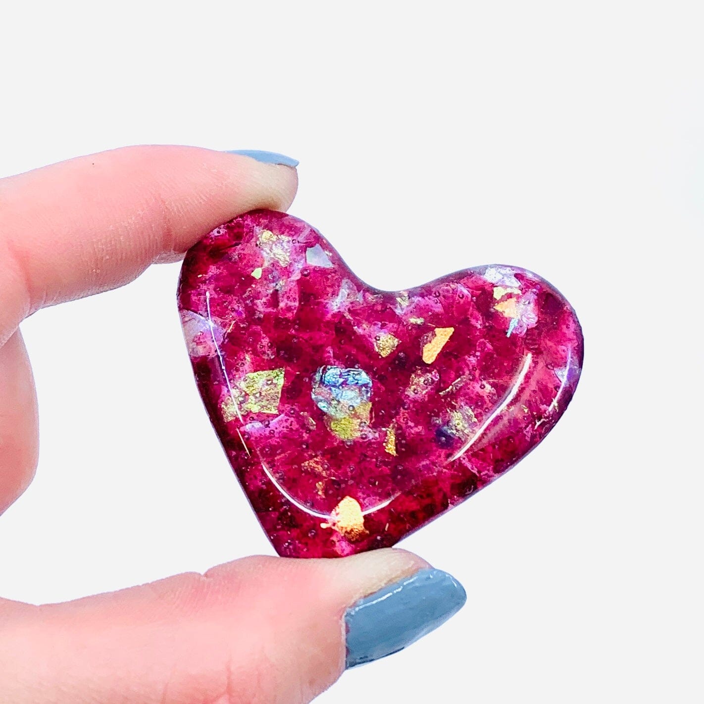 Fused Pocket Heart, Ltd Edition Pink Glitter Miniature Jean 