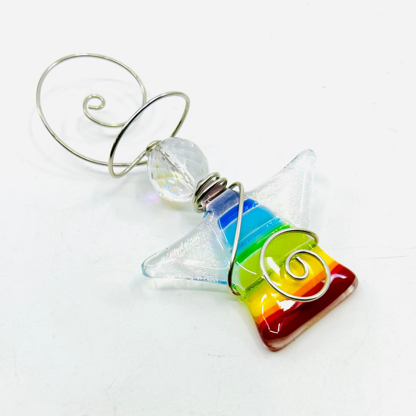 Striped Fused Tiny Angels, Rainbow Ornament Haywire Art 