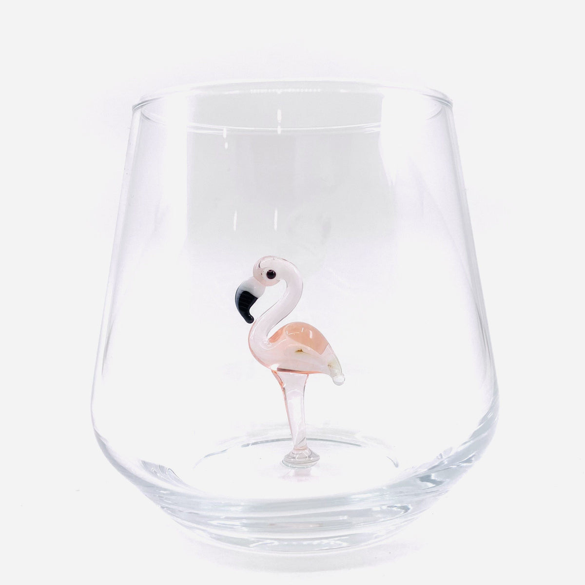 Tiny Animal Drinking Glass - Flamingo MiniZoo 