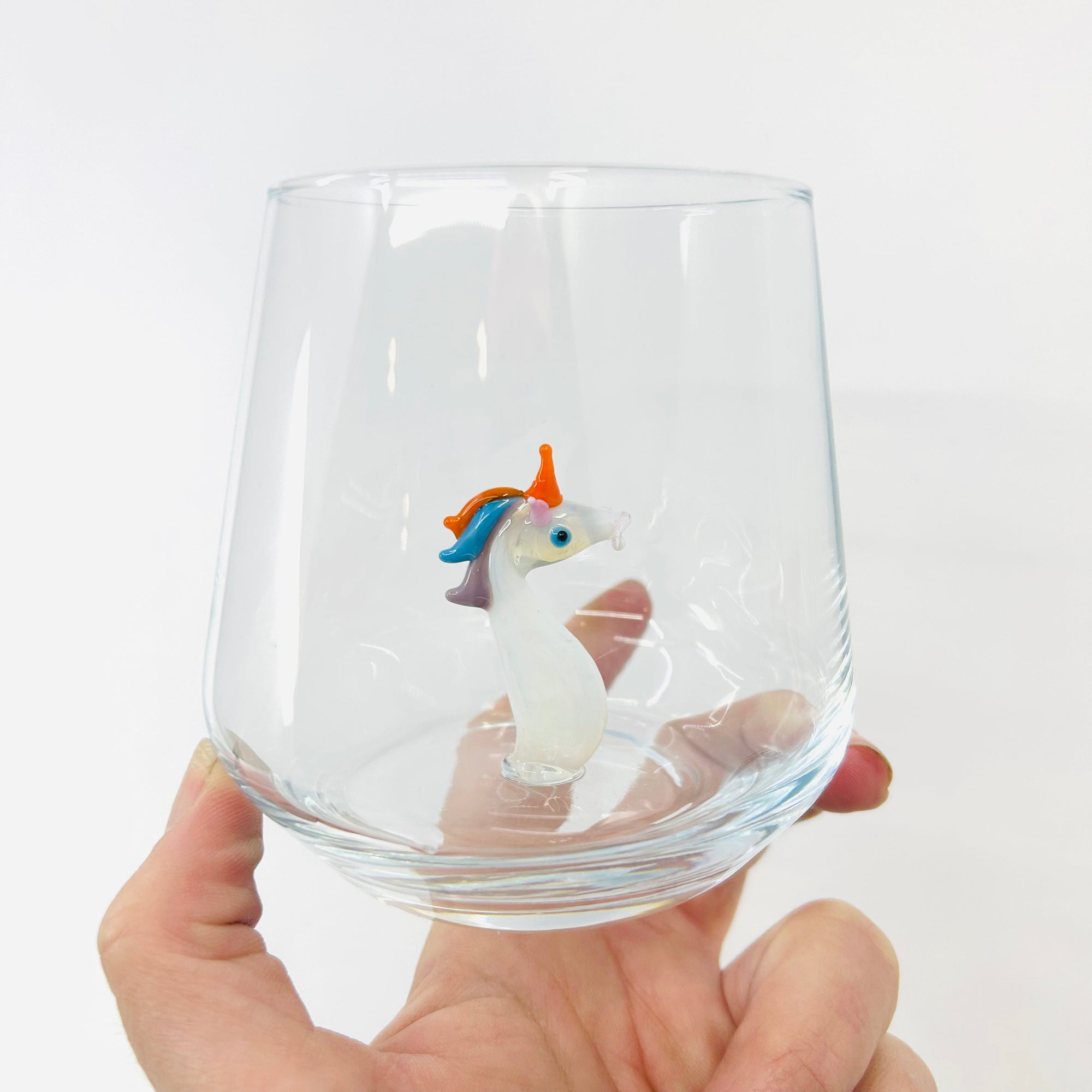 Tiny Animal Wine Glass, Unicorn Decor MiniZoo 