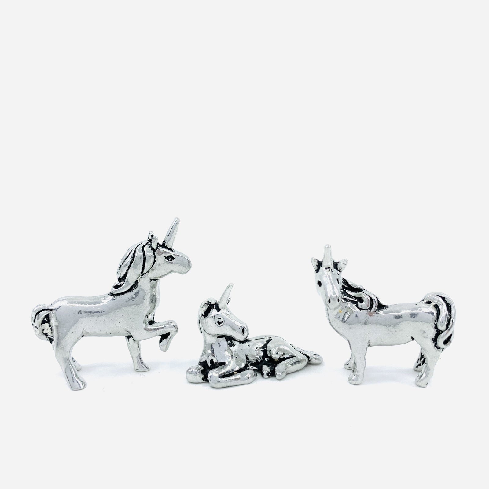Miniature 3pc. Pewter Unicorn Set Miniature Basic Spirit 