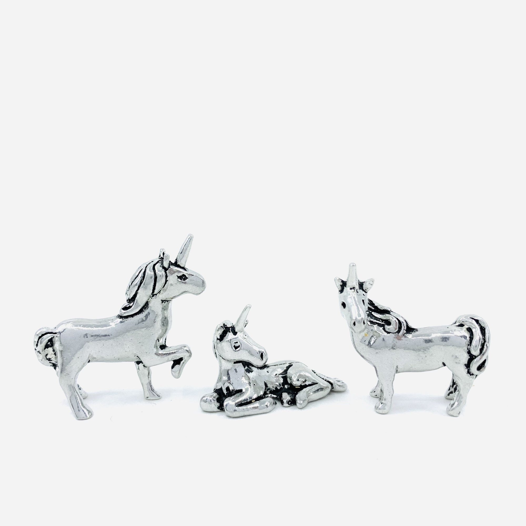Miniature 3pc. Pewter Unicorn Set Miniature Basic Spirit 