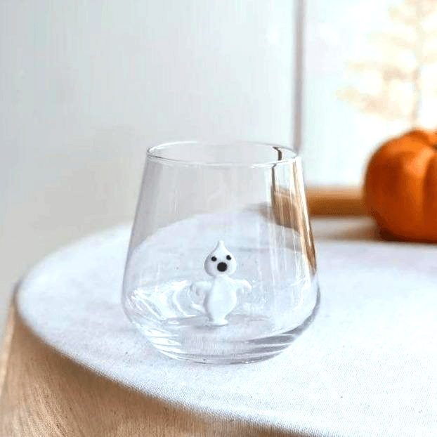 Tiny Animal Wine Glass, Ghost Decor MiniZoo 