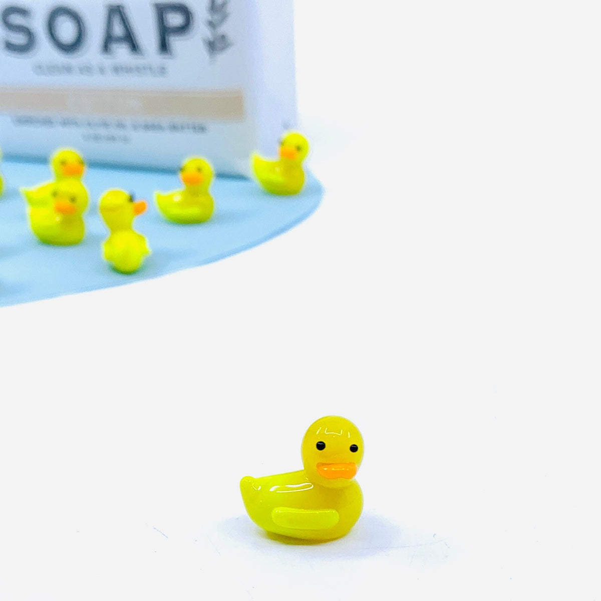 Tiny Mom and Baby Rubber Ducky Miniature - 