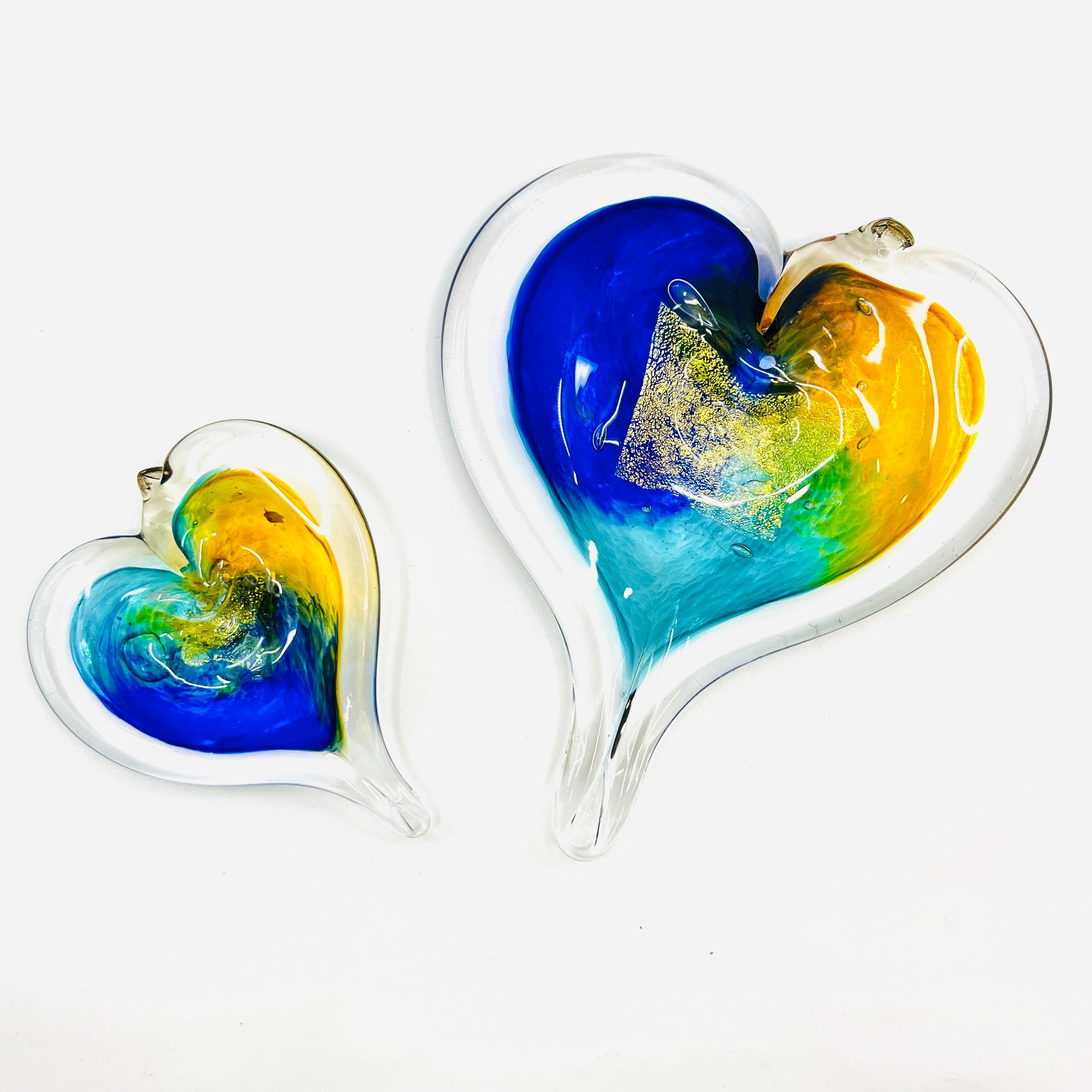 Heart Ornament, Ocean Tide Suncatcher Luke Adams Glass Blowing Studio 