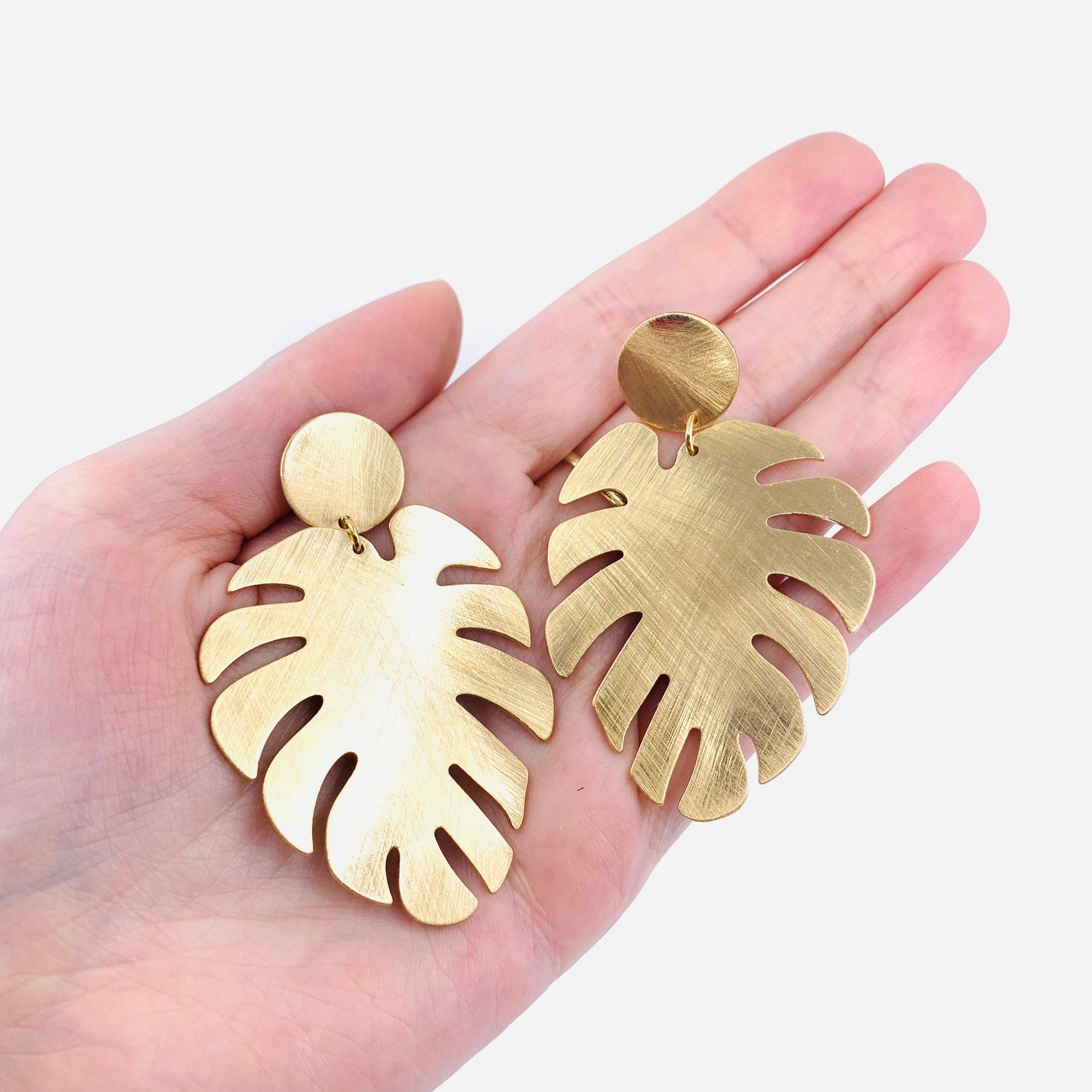 Palm Leaf Dangle Earrings Cloie NY 