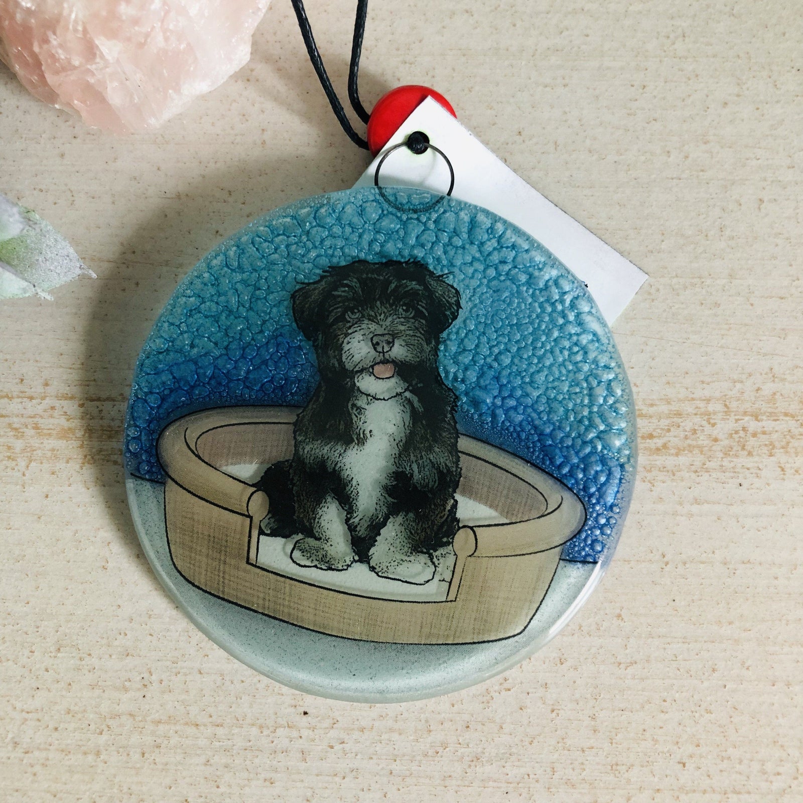 Fair Trade Ornament 43 B&W Furry Terrier Ornament Pam Peana 