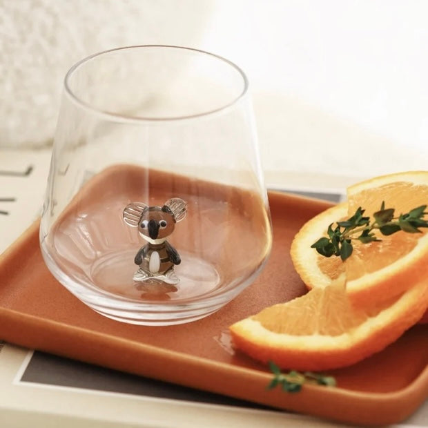 Tiny Animal Wine Glass, Koala Decor MiniZoo 