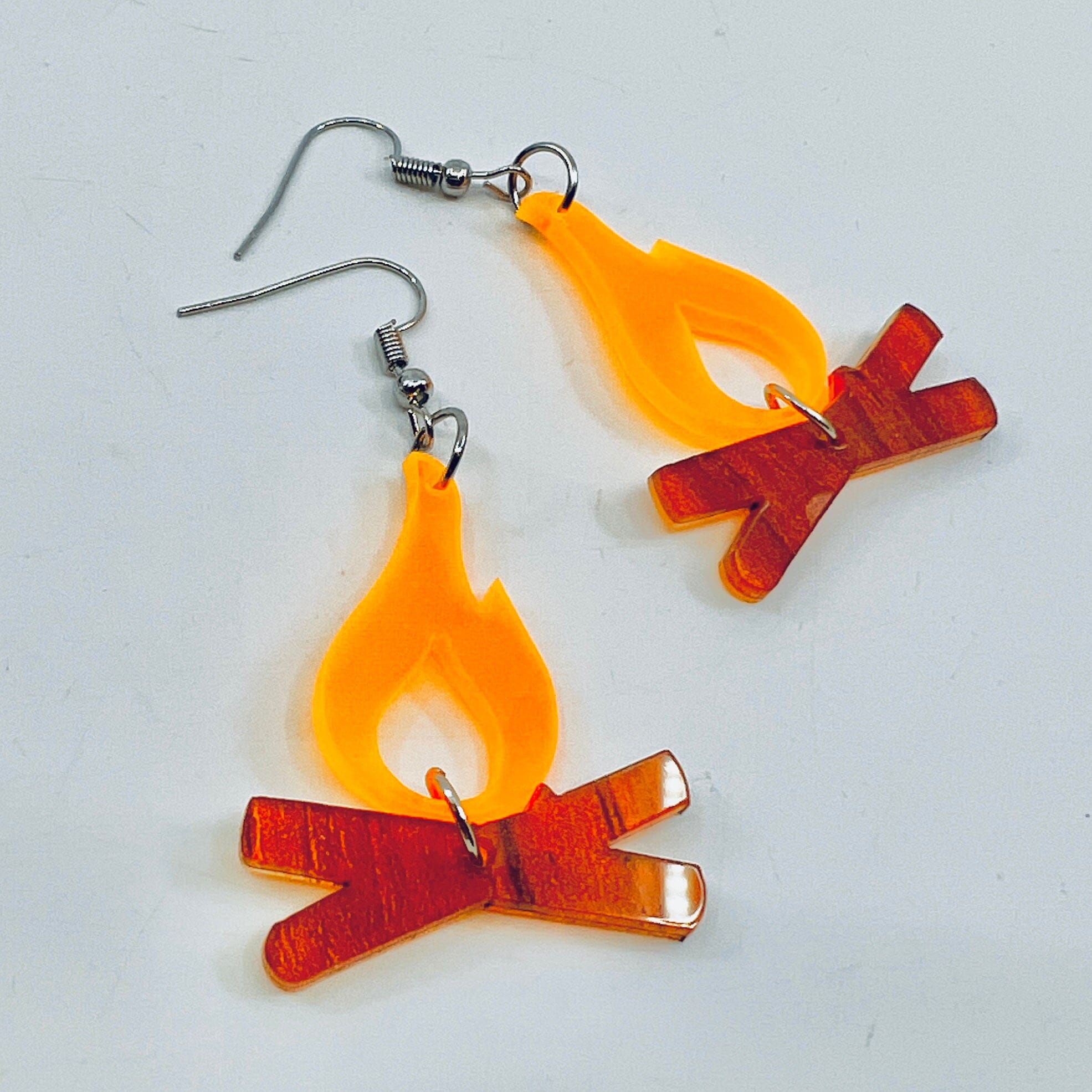 Acrylic Earrings, Camp Fire Jewelry - 