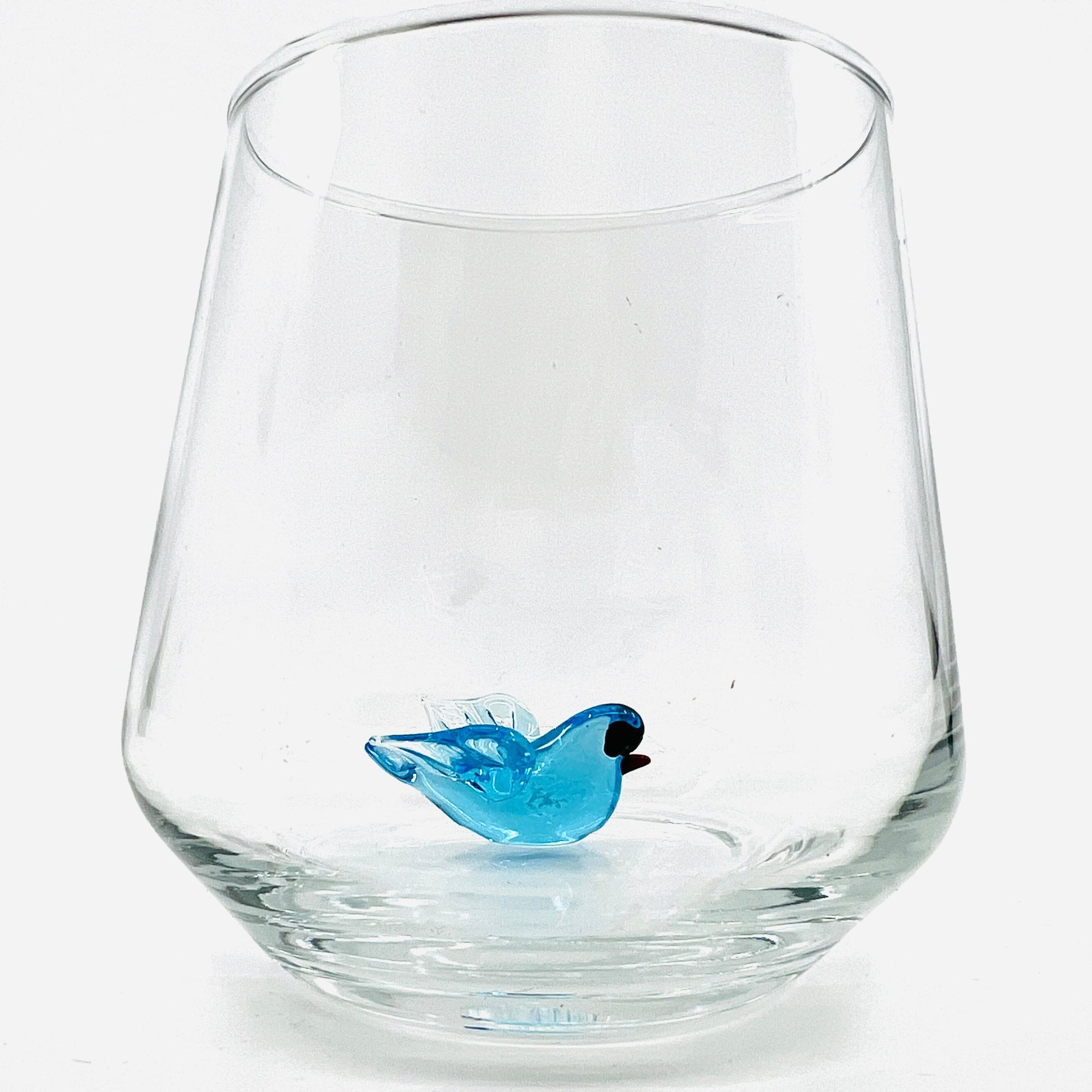 Tiny Animal Wine Glass, Blue Dove Decor MiniZoo 