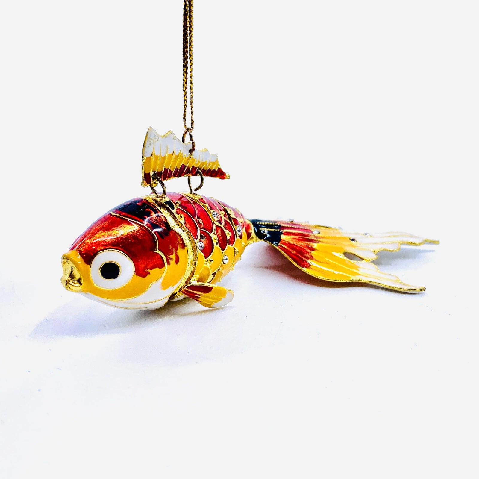 Enamel Motion Ornament, Koi Carp Decor Kubla Craft 