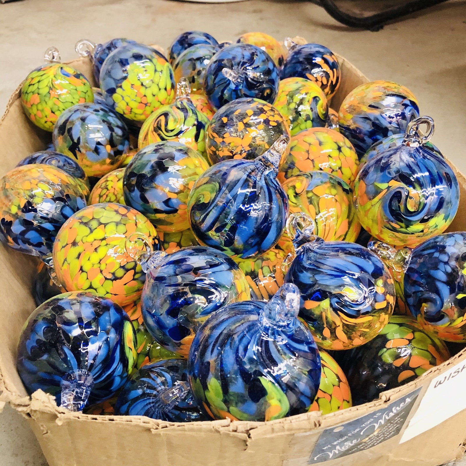 Almost a Starry Night Ornament Luke Adams Glass Blowing Studio 