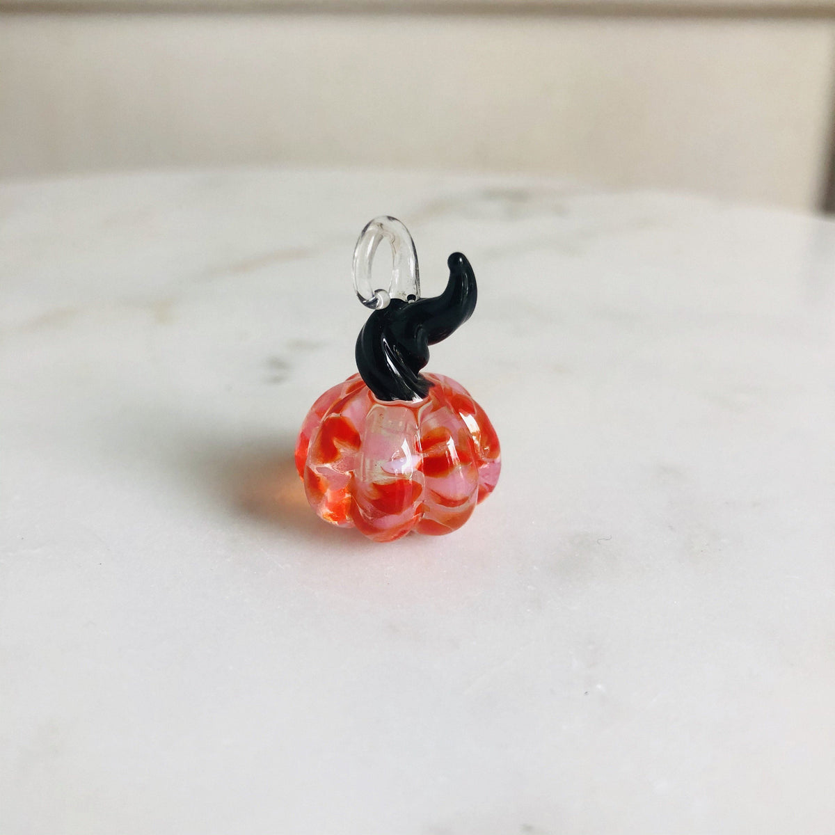 Even Tinier Tiniest Glass Pumpkin Luke Adams Glass Blowing Studio Cranberry Sauce 