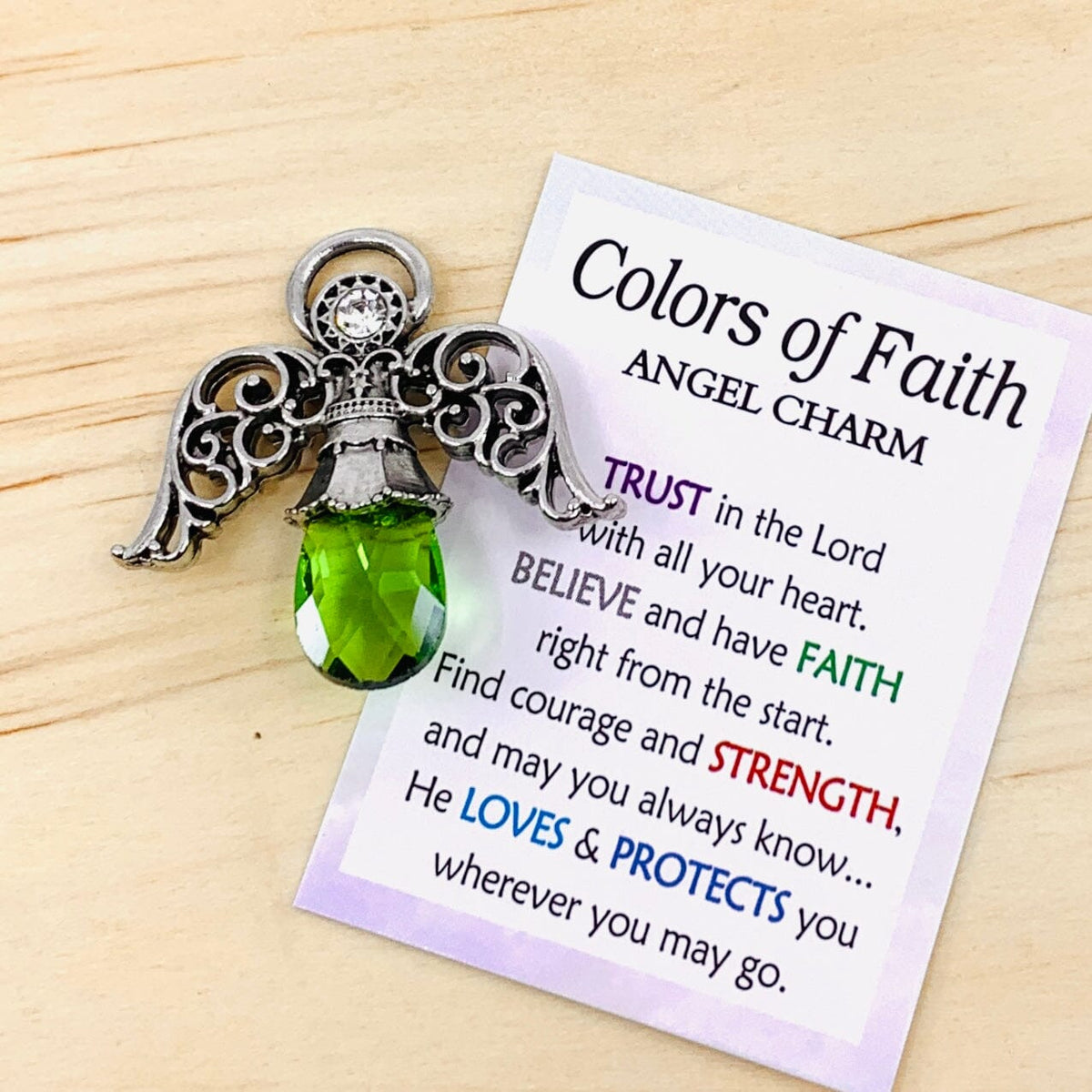 Angel Pocket Charms Miniature GANZ Faith Green 