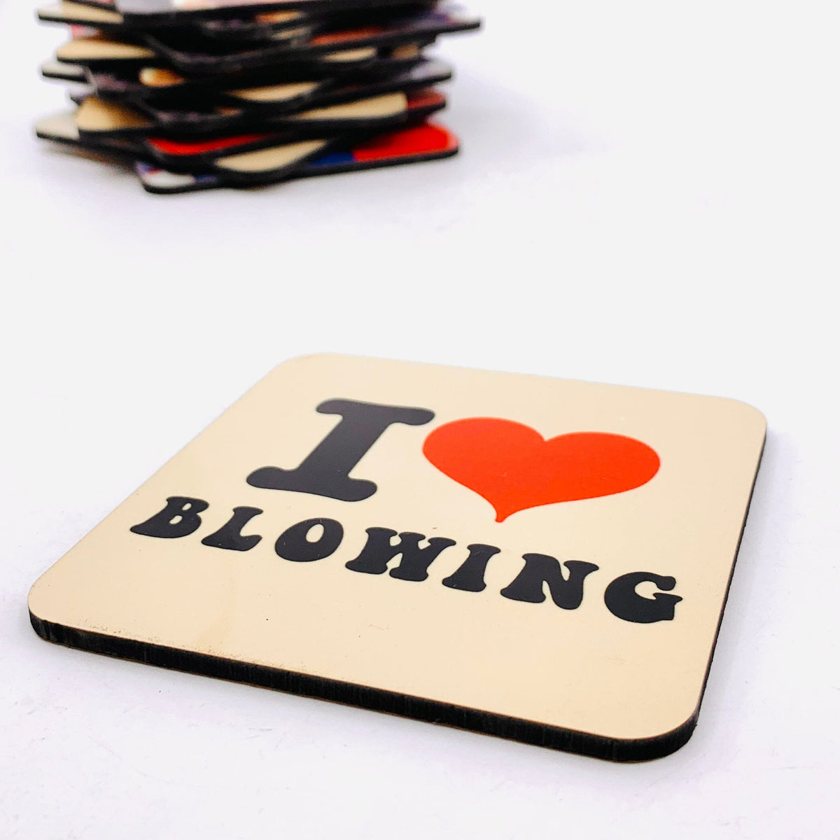 &quot;I Love Blowing&quot; Coasters Decor - 