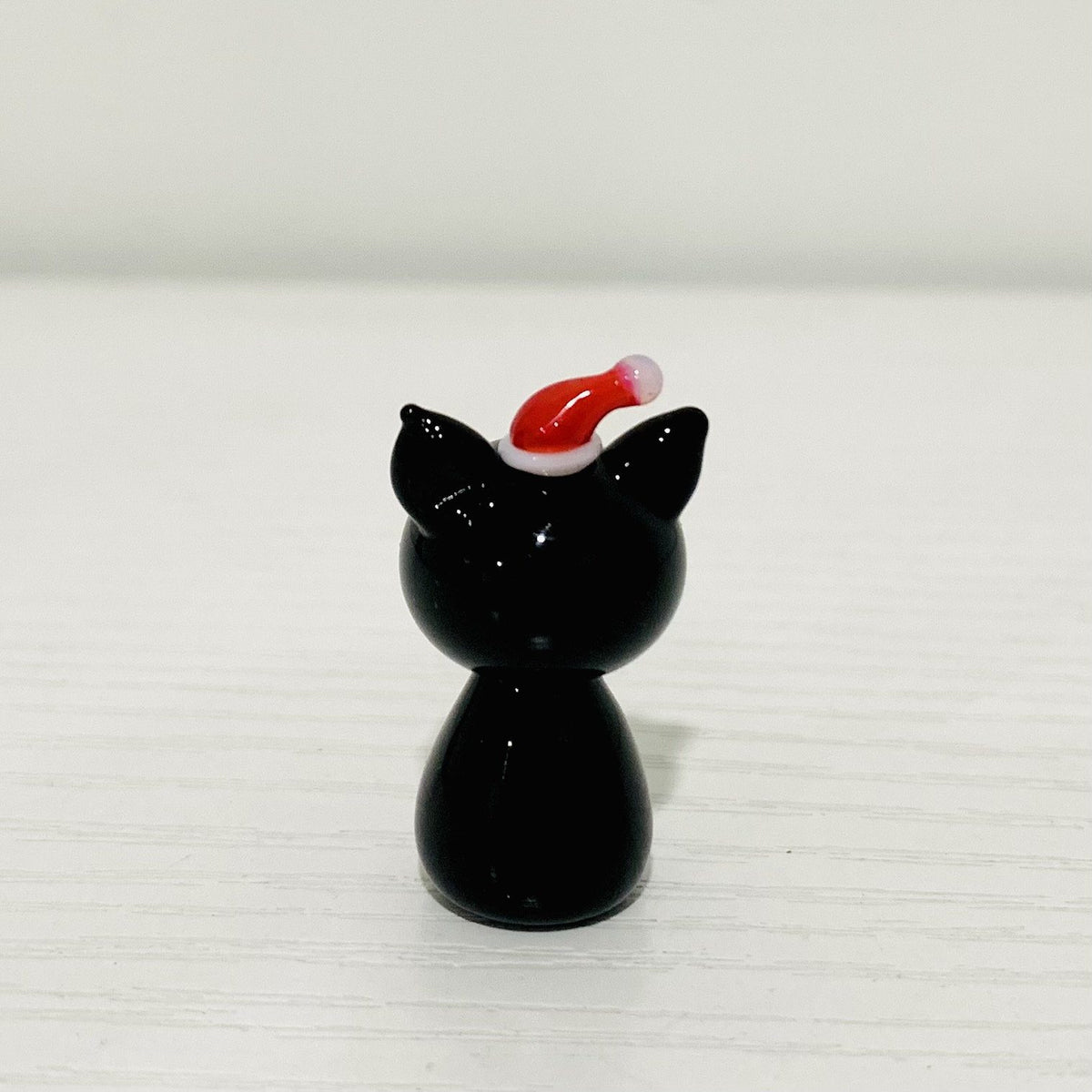 Little Glass Santa Cat Miniature - 