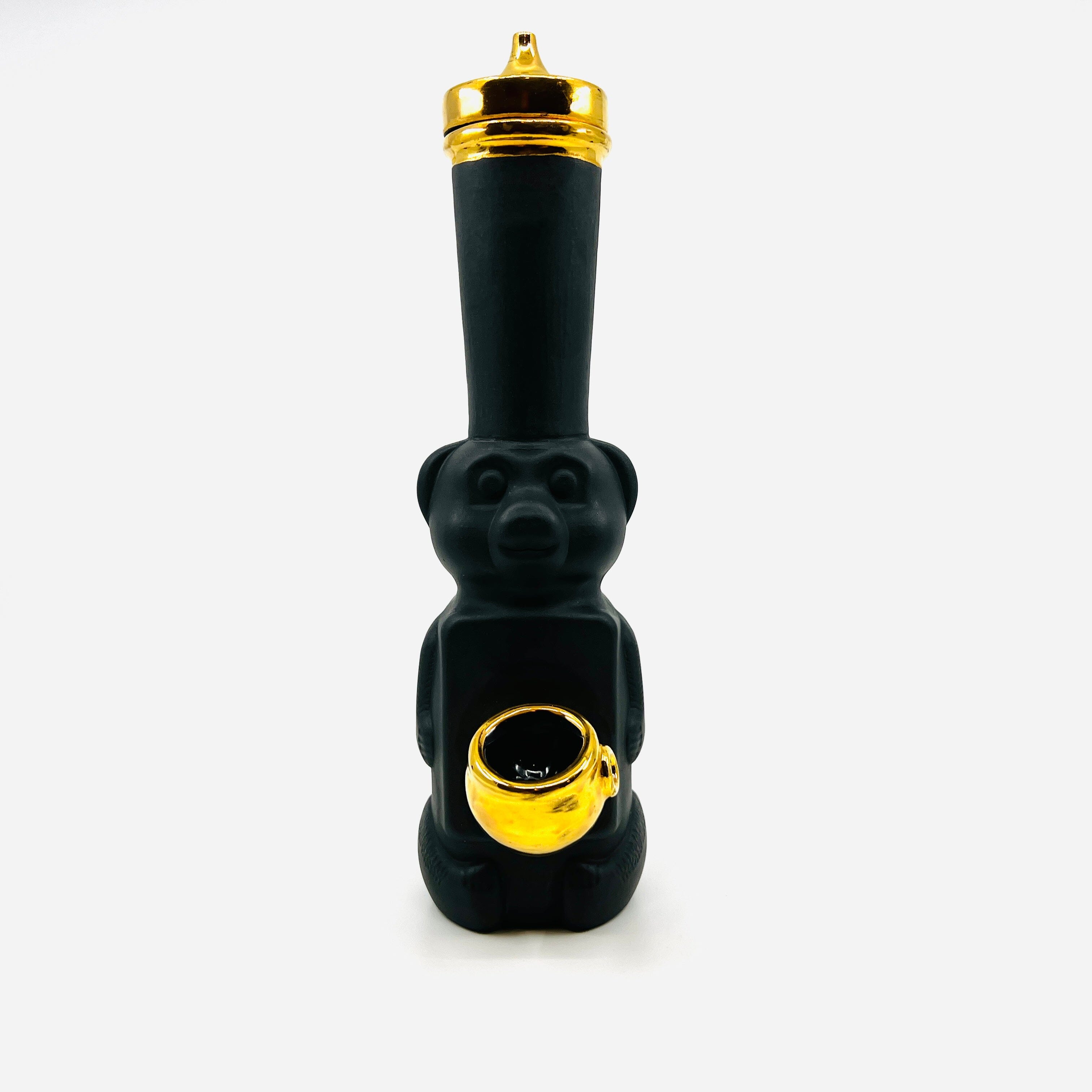 22k Gold Honey Bear Pipe - Luke Adams Glass Blowing Studio