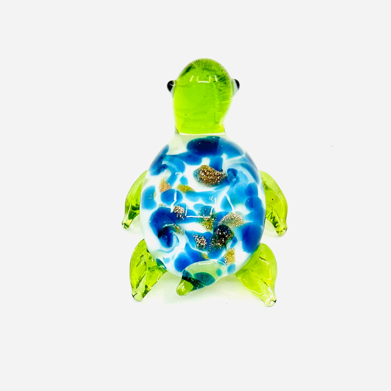 Glass Glitter Turtle, Green Decor Chesapeake Bay 