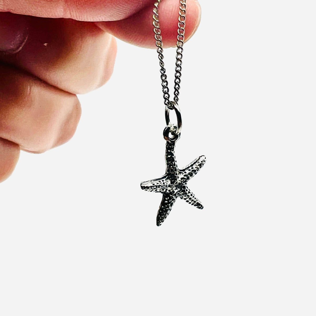 Pewter Starfish Pendant Necklace Jewelry Basic Spirit 