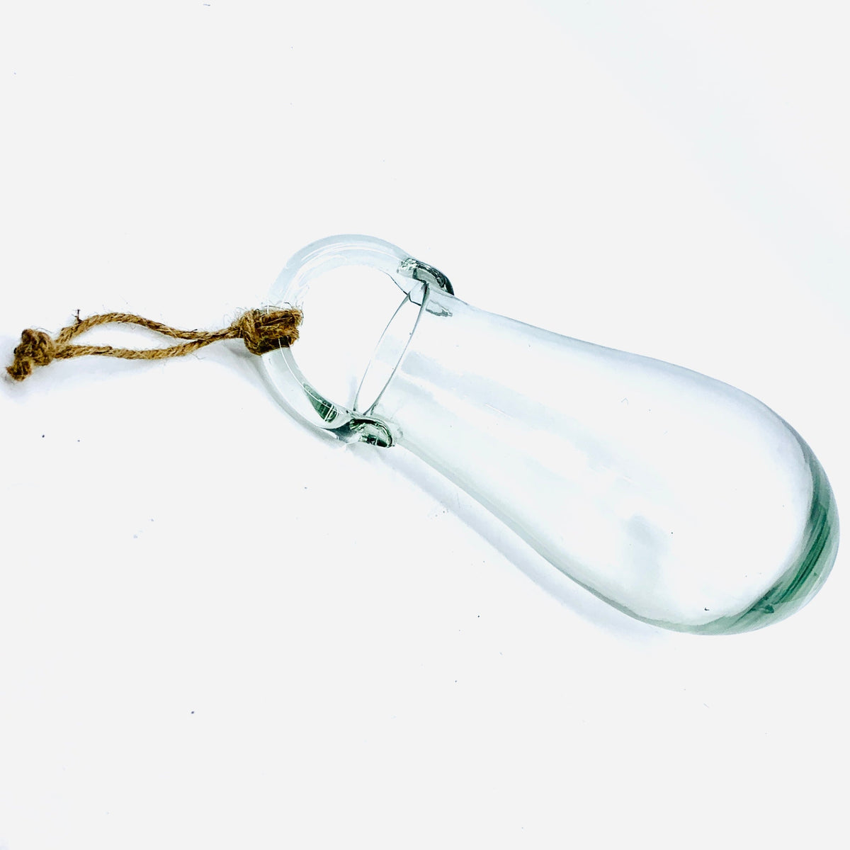 Hanging Hand Blown Glass Vase with Jute Hanger Decor Creative Co-op 