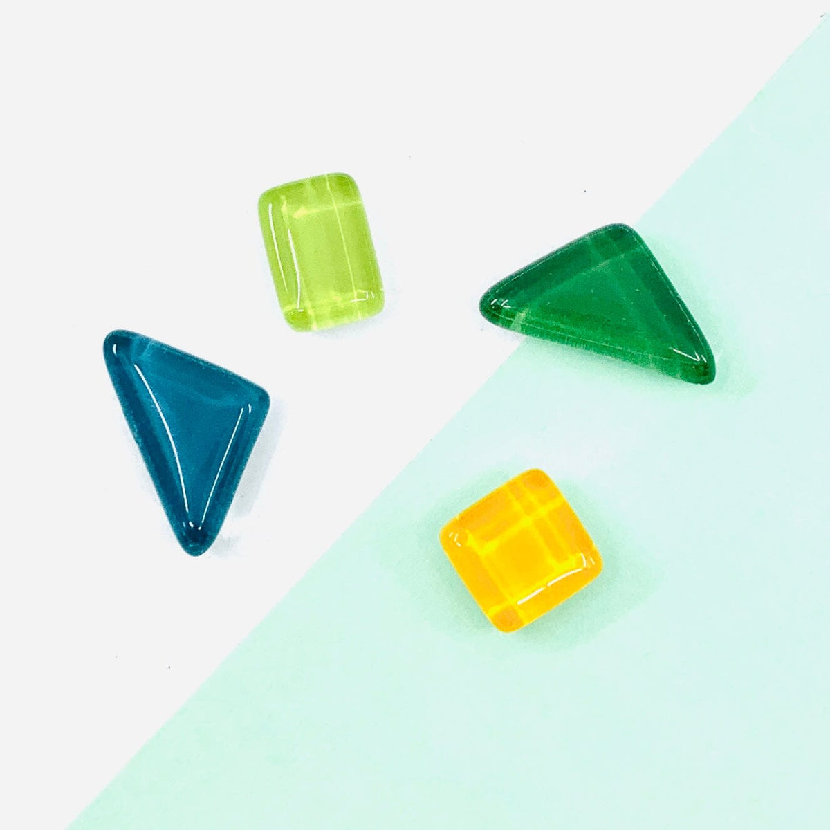 Recycled Glass Magnets Miniature - Green 