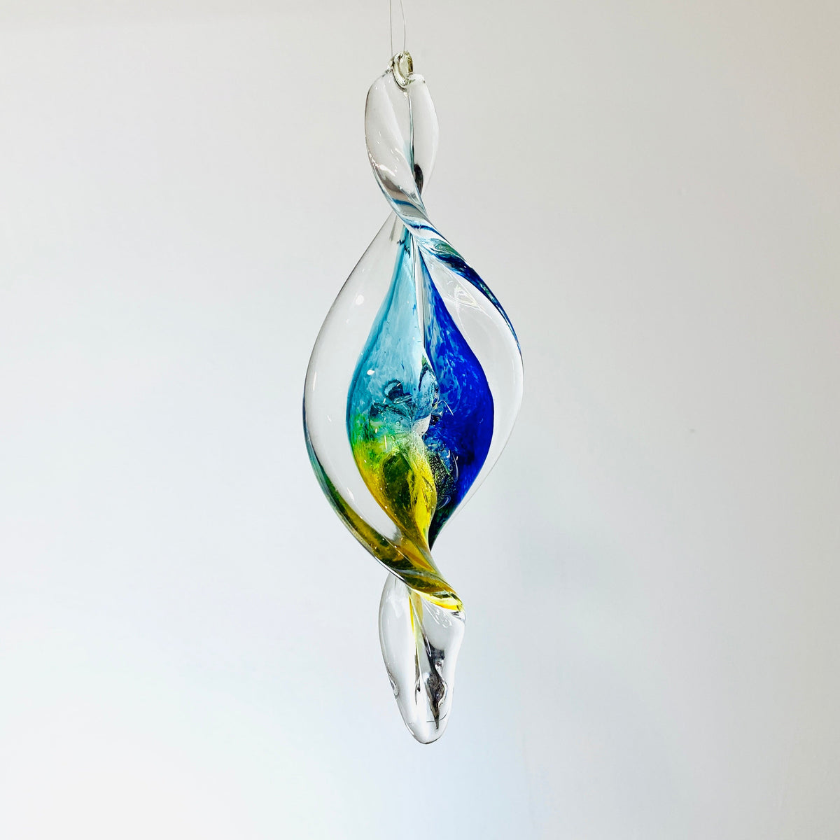Spiral Ornament, Ocean Tide Suncatcher Luke Adams Glass Blowing Studio Small 