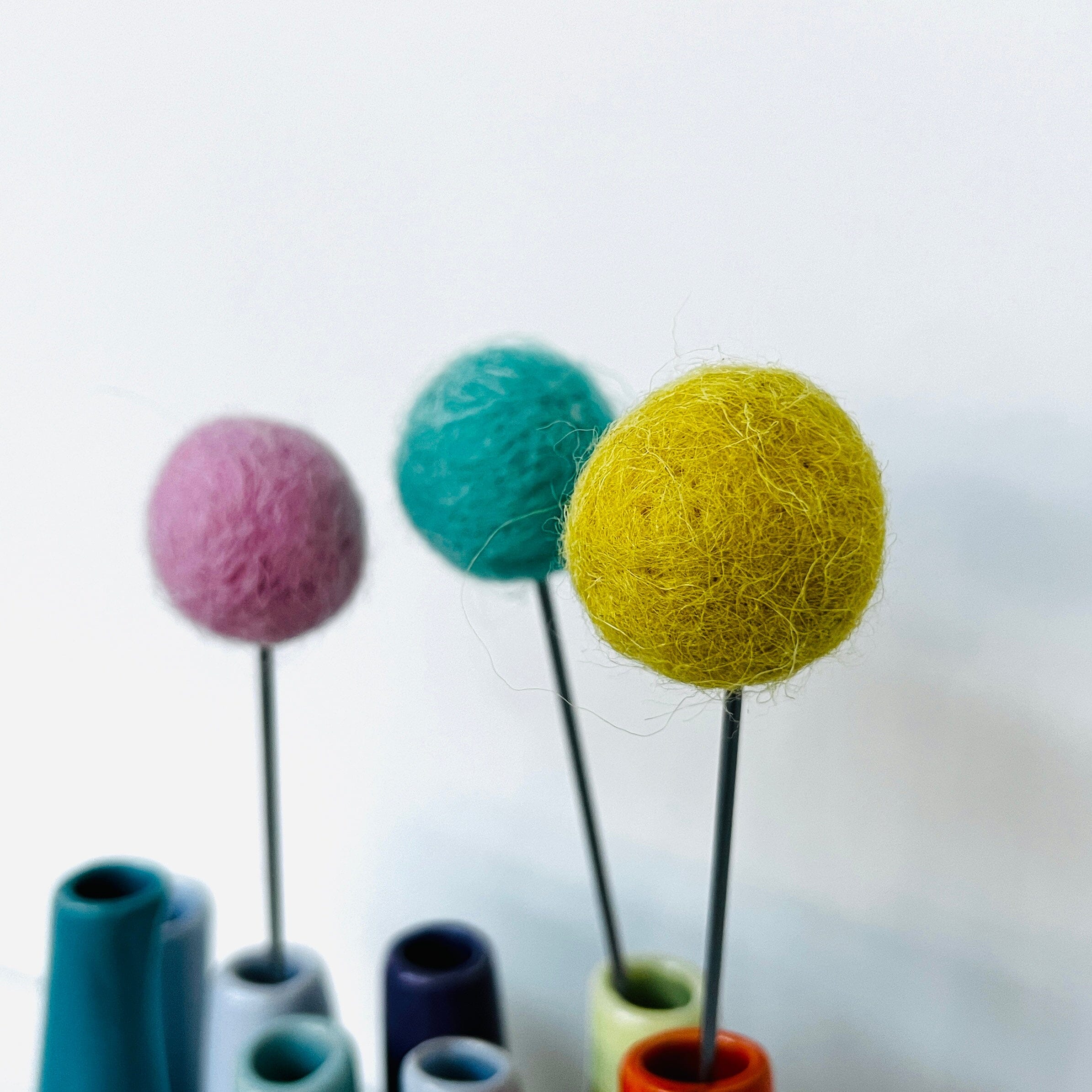 Wool Pom Pom Sticks - Luke Adams Glass Blowing Studio