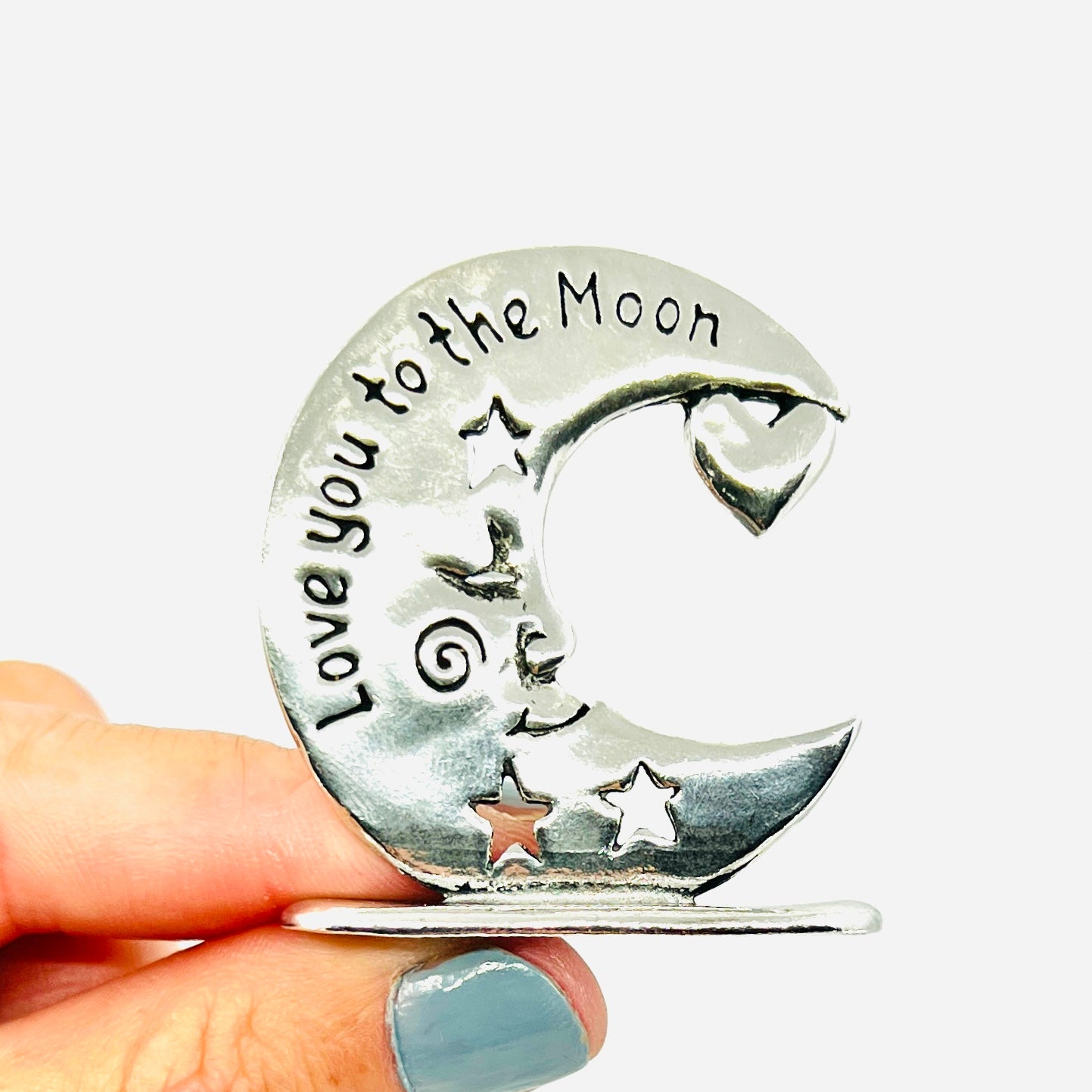Pewter Tiny Plaque, Love You To The Moon holiday Basic Spirit 